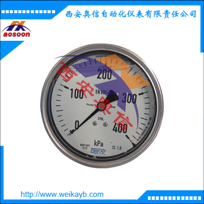 233.50.100压力表0.6Mpa现货 316不锈钢压力表 wika威卡